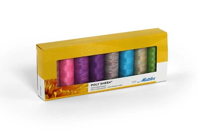 Mettler Poly Sheen 100% Polyester Brights 8 Pack Sewing Thread Embroidery Crafts - Image 1 of 2