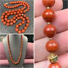 Vintage Red Jasper 8mm Bead Hand Knotted 12k Gold Filled Clasp Necklace