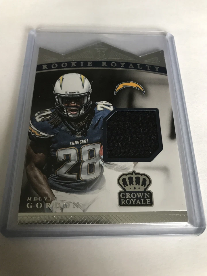 2015 PANINI CROWN ROYALE MELVIN GORDON ROOKIE ROYALTY MATERIALS 350/499  - Image 1 of 1