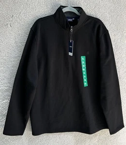 Izod Pullover Mens Extra Large Long Sleeve Black 1/4 Zip Jacket Relaxed Fit NWT - Picture 1 of 13