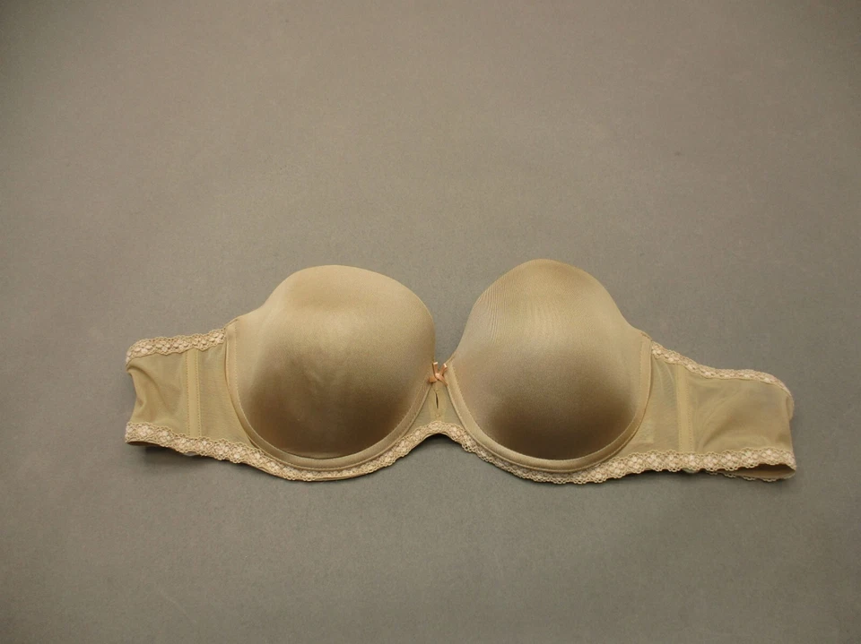 Sujetador sin tirantes 36B btempt'd para mujer beige forrado con aros cierre trasero 8K Foto 1 de 4