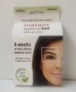 GODEFROY Natural Black Instant Eyebrow Tint ~ 3 Applications~ Lot of 2 Packs - Picture 1 of 3