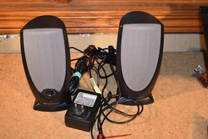 Dell Altec Lancing Computer Speakers Black Pair MODEL 0P0614 Altec Lansing P0614 - Picture 1 of 15