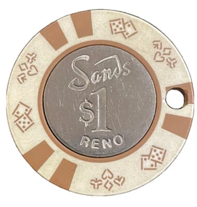 Sands Reno Casino Hotel Resort gelocht $1 Pokerchip das Original Mel's Diner NV - Bild 1 von 9