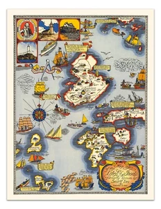 Isles of Shoals Vintage Map Poster – 1927 Nautical Chart New England Seaside Art - Picture 1 of 4