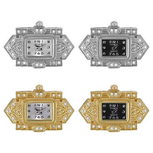 Women's Gothic Luxury CZ Square Dial Adjustable Analog Quartz Finger Ring Watch - Picture 1 of 10