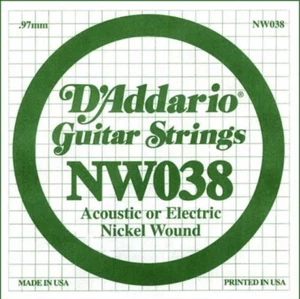 (3er-Pack) D'Addario NW038 nickelumwundene E-Gitarrensaite - 0,038/0,97 mm - Bild 1 von 3