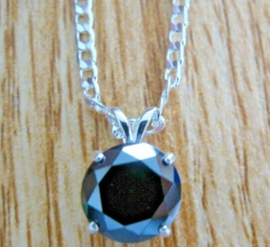 2.82ct 100% NATURAL EARTH MINED REAL BLACK DIAMOND NECKLACE,CERTIFICATE, PRETTY - Picture 1 of 8