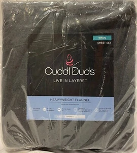 Cuddl Duds ~ Set di lenzuola di flanella pesante 4 pezzi, doppie, grigio antracite, NUOVO! - Foto 1 di 3