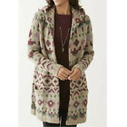 J.Jill Aztec Lenox Duster Cardigan Hooded Sweatercoat Pockets Small Winter Wool 
