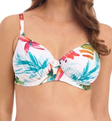 Top de bikini Fantasie Kiawah Island 34D con aros copa completa blanco floral 501201 Foto 1 de 4