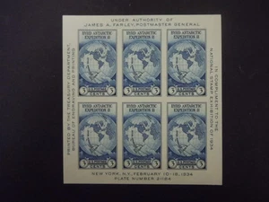 1933 #735 3c National Stamp Exhibition Sheet of 6 MNH NGAI VF - Picture 1 of 1