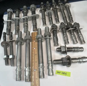 Wedge Anchors Zinc 21pcs w/Nut & Washer-5/8"-11, 1/2"-13 and 3/4"-10 TPI  IN1006 - Picture 1 of 7