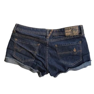 Volcom women's size 5 Sound Check short short fit raw edge cutoff jean shorts - Picture 1 of 9
