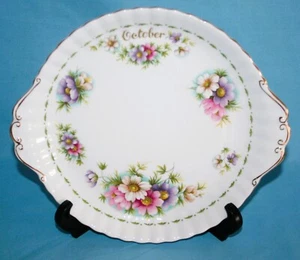 ROYAL ALBERT ' FLOWER OF THE MONTH ' - CAKE PLATE - OCTOBER - Picture 1 of 4