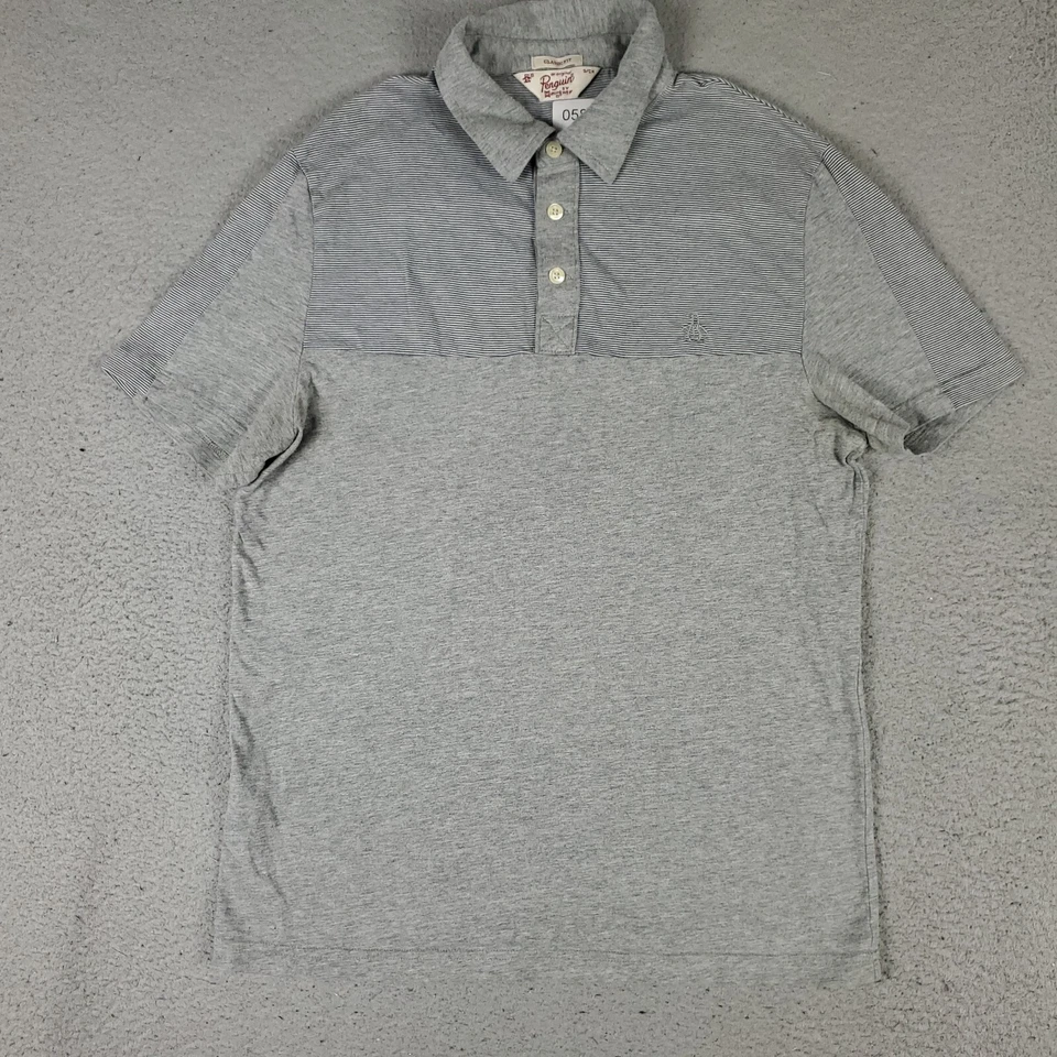 Penguin Polo Shirt Mens Size Small Gray Casual Short Sleeve * - Image 1 of 4