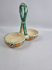 HANDBEMALTE CERAMICA ORVIETO ITALIENISCHE ÖL & ESSIG KRUZIFIX HALTER STÄNDER - Bild 1 von 8