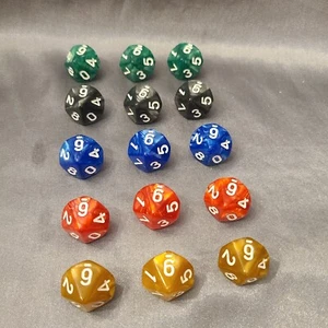 Set of 15 D10 - 10-sided Dice (0-9) RPG Style Opaque Replacement Die Chessex - Picture 1 of 7