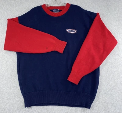 Vintage Vantage Cleveland Indians Men's XL Script Sweater Red Blue Extra Large - Image 1 of 4