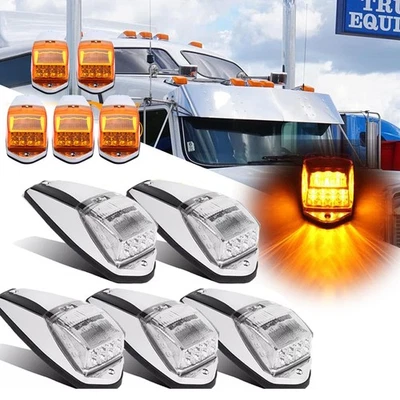 5x17LED Cab Roof Top Clearance Marker Running Light For Kenworth Peterbilt Amber - Image 1 of 4