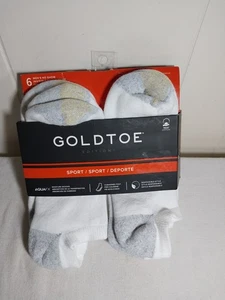 Gold Toe Sport Men's 6-Pair  No Show Socks   Shoe Size 6-12.5   White/Gray - Picture 1 of 6