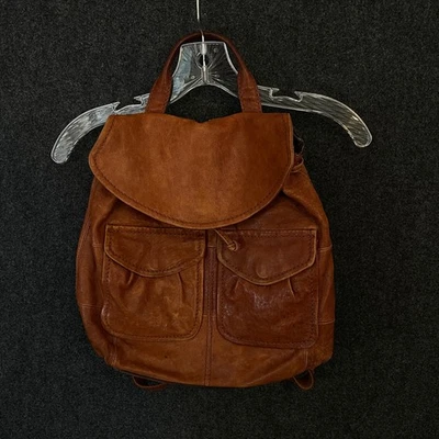 Fossil Women’s Brown Leather Backpack Bag Vintage Style Pockets Adj Straps - Image 1 of 4