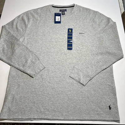 NUEVO CON ETIQUETAS Polo Ralph Lauren Camisa Térmica Waffle Para Hombre’s 2XL Gris Manga Larga Cuello Redondo Foto 1 de 4