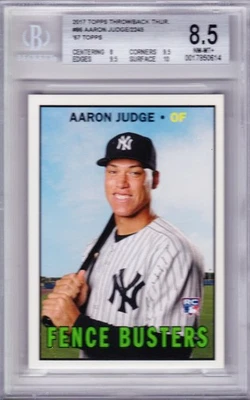 AARON JUDGE 2017 Topps Throwback Thursday RC #86 '96 Fence Busters BGS 8.5 w/10 - Image 1 of 2