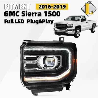 Faro proyector LED completo lado izquierdo del conductor para GMC Sierra 1500 2016-2019 Foto 1 de 4