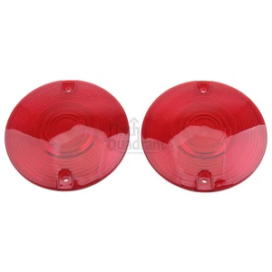 Motorcycle Red Flat Style Turn Signals Lens Covers Fit For Harley Honda Yamaha - Picture 1 of 23