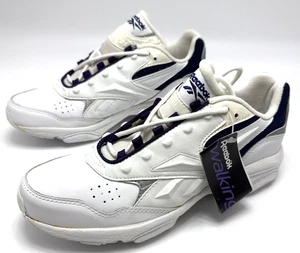 Vintage Reebok Walk DMX Sneaker Damen 9,5 weiß blau Leder Sportschuhe - Bild 1 von 8