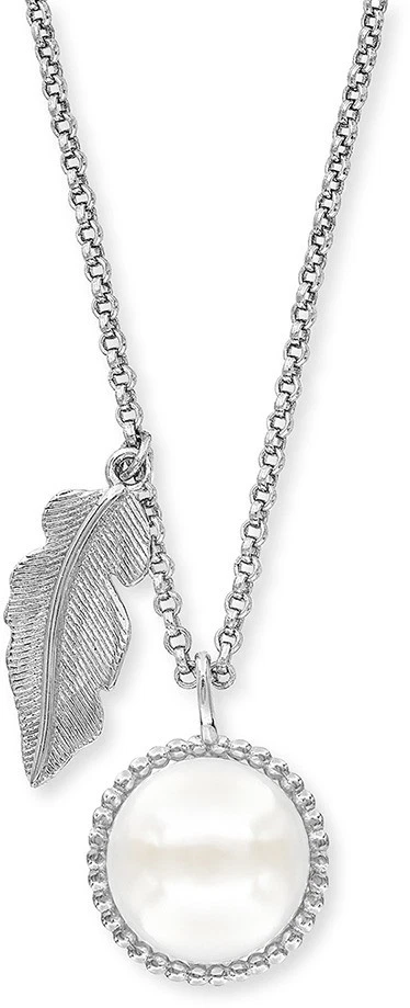 ENGELSRUFER - Kette Feder und Perlen Silber, Ankerkette, Halskette - Bild 1 von 1