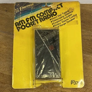 Vintage Emerson AM/FM Compact Pocket Radio P3761 New Sealed 1980s - Picture 1 of 24