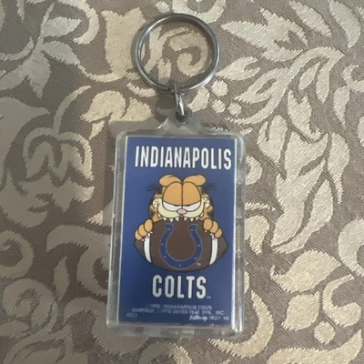 Vintage 1990 Garfield Indianapolis Colts Keychain Football  - Image 1 of 4