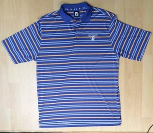 FootJoy Polo Shirt Men's XL Blue Striped Robert Trent Jones Golf Trail Logo - Picture 1 of 12