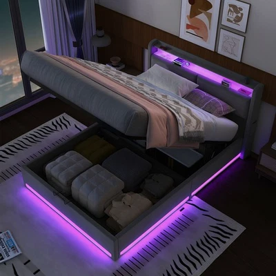 Boxspringbett 140x200 cm Polsterbett Doppelbett mit Stauraum Lattenrost aus Holz - Bild 1 von 4