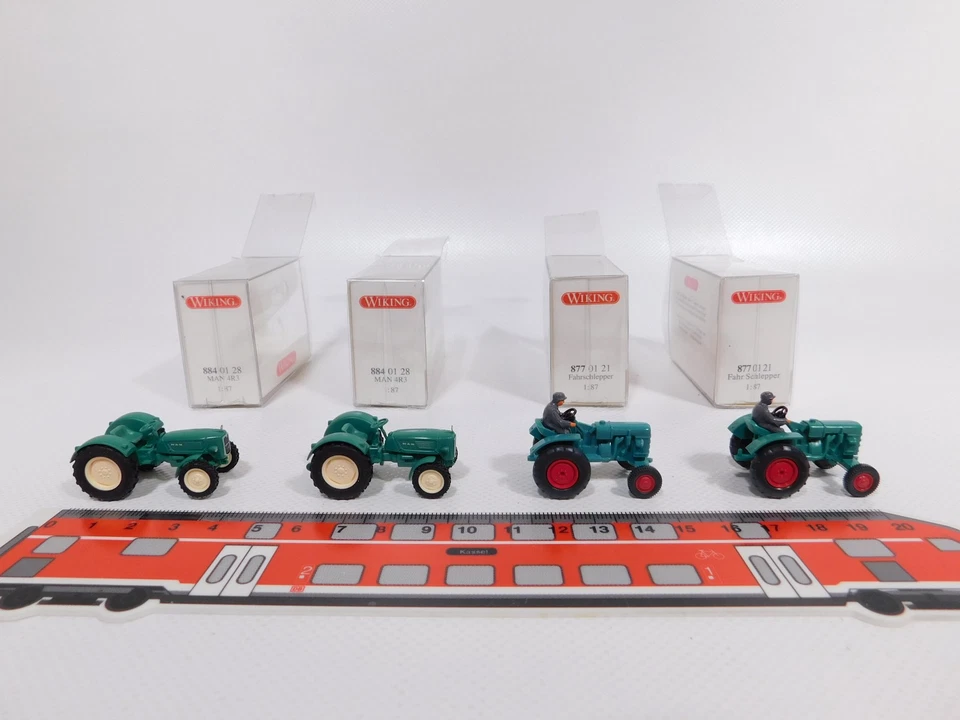 4X Wiking H0 1:87 Tractor 884 MAN 4R3 877 Drive Sweeper Mint Box #DI243-0.5 - Image 1 of 4