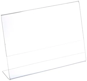 (6 Pack) 7" x 5" Clear Acrylic Slant Back Ad/Sign Holder, Plastic Slanted Pic... - Picture 1 of 1
