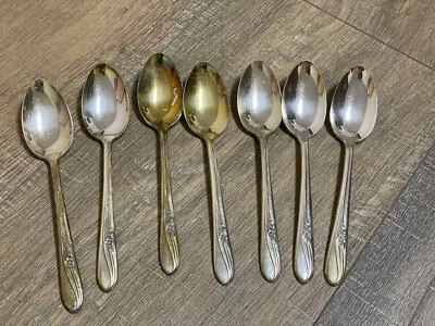 Cubiertos cubiertos Holmes & Tuttle patrón de flores de prado 7 cucharaditas 832 Foto 1 de 4