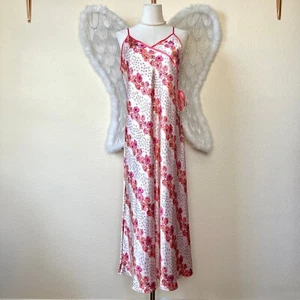 Vestido sin Mangas Floral Satén Midi Maxi Rosa Rosa Imitación Envoltura Femenino Femenino Romántico - Imagen 1 de 6