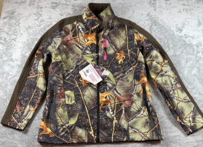 WFS Burly Girl Hunting Jacket Womens XL Green Brown Camo Pink Accent Zip Up NWT - Image 1 of 4