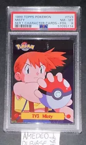 PSA 8 Pokemon Topps Misty #TV3 Foil Series 1 Character Carte 1999 - Bild 1 von 8
