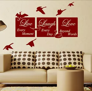WALL CITAZIONI LIVE LAUGH LOVE citazioni da parete adesivi WALL ART vinile decalcomania N51 - Foto 1 di 4