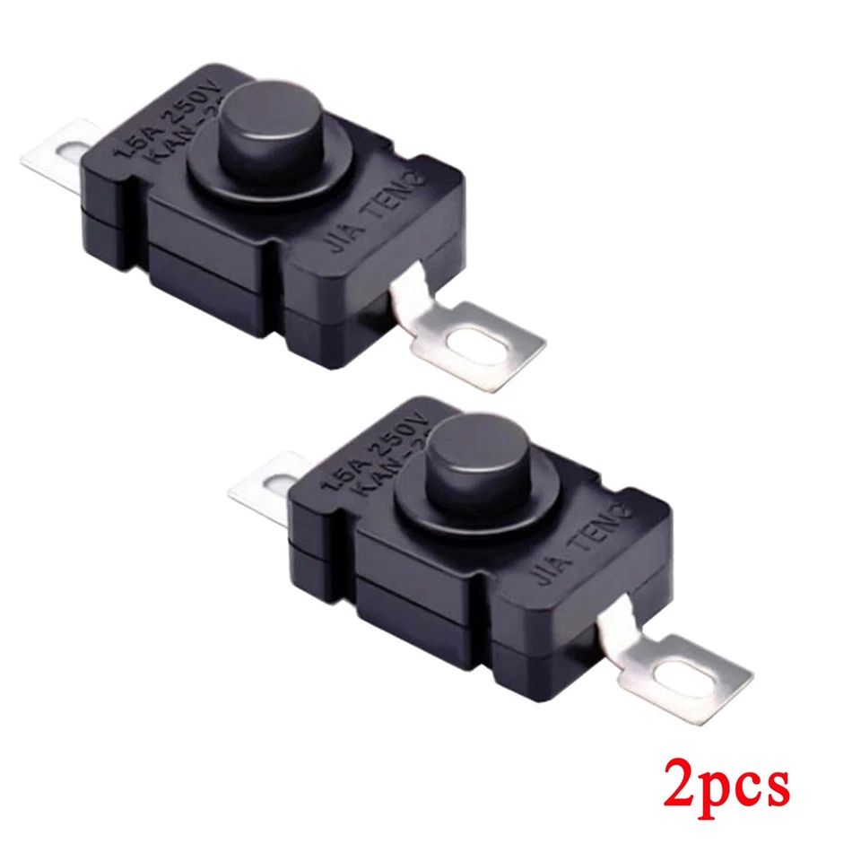 BAKERS STREET 2 Pcs Self-Lock Push Button KAN-28 for Flashlight SMD Type ON-Off Mini Switch