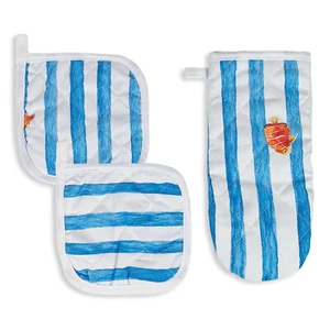 Set guanto forno e presine da cucina in cotone anti macchia 3 pezzi Coral 4893 - Picture 1 of 1