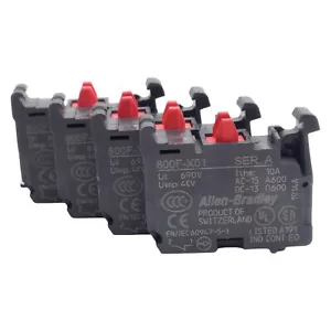 Menge 4 Inbus Bradley 800F-X01 Drucktaster Kontaktblock, 1NC, 600V 10A - Bild 1 von 6