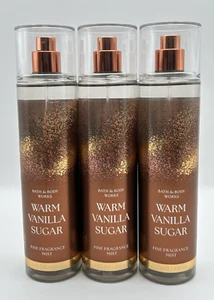 NEW Bath & Body Works Warm Vanilla Sugar 3pc Set Full Size Fine Fragrance Mist - Picture 1 of 3