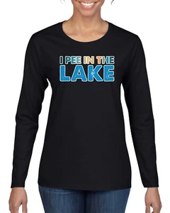 Camiseta I Pee In the Lake Humor para mujer gráfica manga larga - Imagen 1 de 12