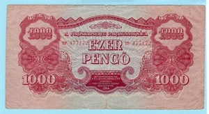 UNGHERIA 1000 Pengo 1944 M9 aVF - Foto 1 di 2