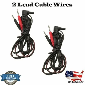 2 Pcs Electrode Lead Cable Wires for 10 TENS 2500 3000 7000 EMS 7500 TWIN STIM - Picture 1 of 1